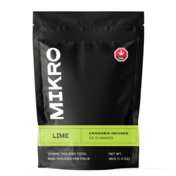 Mikro – 1:1 THC/CBD Gummies – 100mg – Lime | Leaf2Go Canada